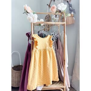 NWT Golden Dotted Flutter Slv Flowy MIDI Dress 4T